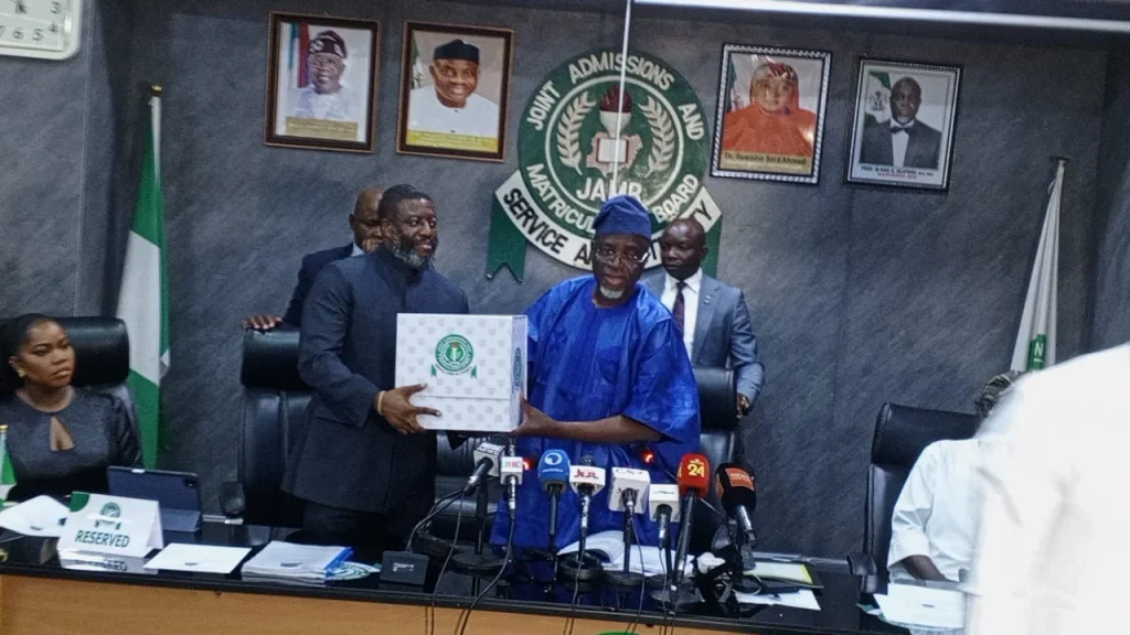 Prof. Oloyede Hands Over To New Jamb Registrar Prof. Aina Prof. Oloyede hands over to new jamb registrar prof. Aina