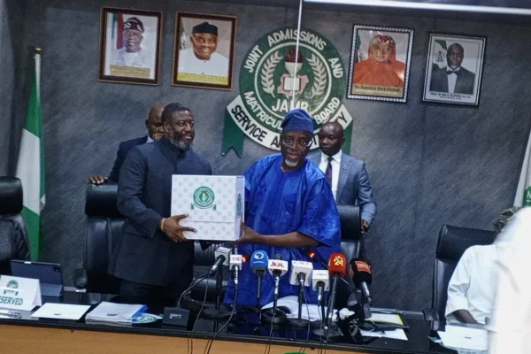 Prof. Oloyede hands over to new jamb registrar prof. Aina